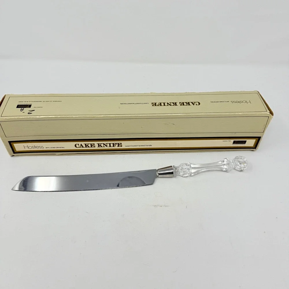 Fostoria Cake Knife Lead Crystal Handle Stainless Steel Blade Size‎ 13 1/4